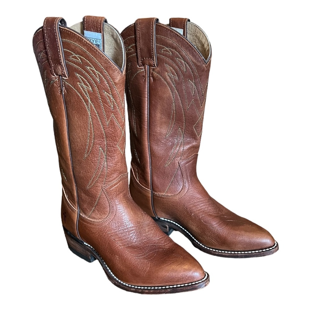 Frye Cowgirl Boots Brown Leather Size 6B